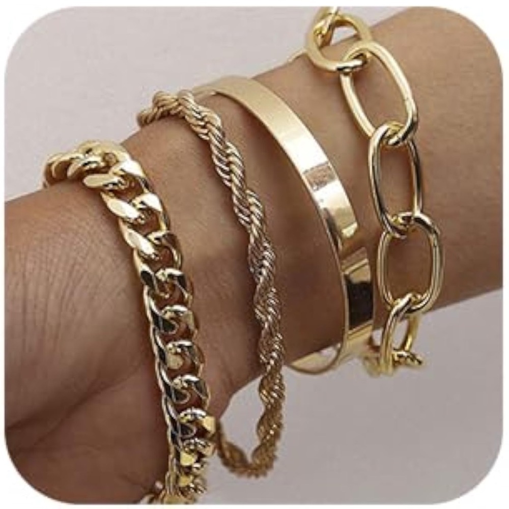 Gold Cuban Link Chain Bracelet
